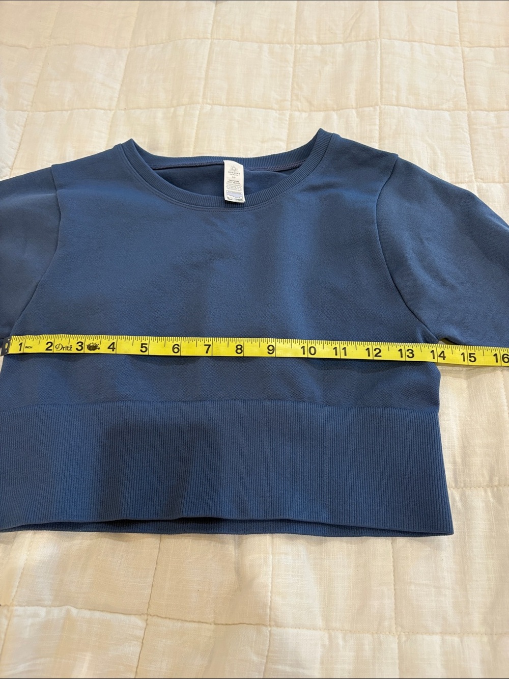 Offline by Aerie Long Sleeve Cropped Crew Top - Navy - Picture 6 of 7